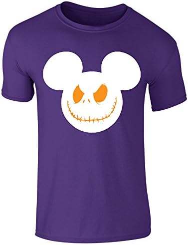 New Men's Haloween Scary Smile Mickey Mouse Print T Shirt Top Tee (Medium) Purple