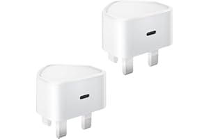 SAQYKAN USBC Plug UK, 2-Pack 25W USB C Charger Plug Fast Charge for iPhone 17 16 15 14 13 12 11 Pro Max Plus Air, iPad, Samsung Type C Plug Fast Charging Head, iPhone Charger Plug USB C Power Adapter Plug