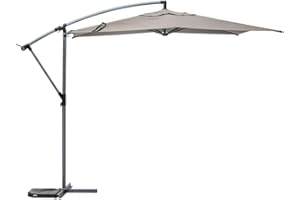 Hespéride - Parasol déporté carré manoa ardoise d2,5x2,5m en acier