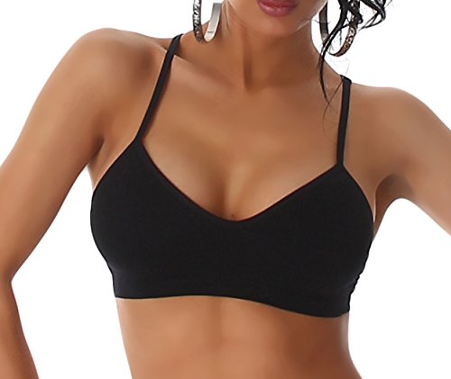 Damen Top, eleganter Sport BH mit einstellbaren Trägern, auf dem Rücken mit Spitze