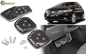 Selifaur - 3 Pcs Black Non-Slip Manual Car Pedals kit Pad Covers Set for Honda City Ivtec