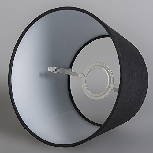 QAZQA Leinen Lampenschirm 25cm rund DS E27 leinen schwarz , Rund konisch Schirm Pendelleuchte, Schirm Stehleuchte, - 5