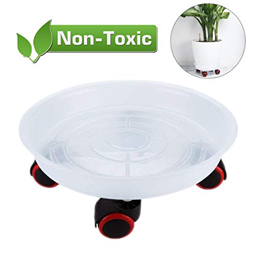 ANTEER Soporte para Macetas con Ruedas 33cm Plastico Tarea Pesada Transportadores de Macetas Flor Caddie Planta, para Uso en Interiores y Exteriores Jardín