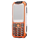 Teléfono Móvil Libre,VKworld V3S Móviles de teclas grandes barato con Impermeable,a prueba de golpes,a prueba de polvo Teléfono celular rugged al aire libre teléfono móvil GSM para personas mayores(2G,2.4' Pantalla,Doble SIM,Cámara 0.3MP,Batería 2200mAh,32M+32M,radio FM,Bluetooth) - Naranja