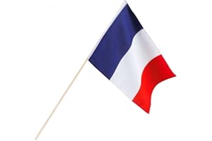 BALLONS À GOGO Drapeau Français en polyester avec hampe