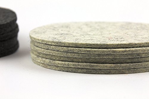 NordernArt Untersetzer rund 10cm für Gläser 6er Set, zum Schutz Ihrer Oberflächen, 100% natur Wollfilz, Getränke-Untersetzer für Wohnzimmer Bar Küche, edle Farbe wählbar (Marmor) - 3