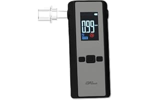 iBACheck Alcoholímetro portátil con LCD de 3 Colores. Alco Test Recargable de Bajo Consumo de Energía. Prueba de Alcohol Compacto y fácil de Usar. 4 Unidades por defecto y 200 Recuerdos…