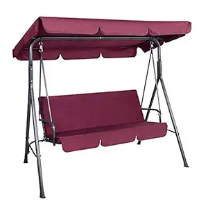 Unqiue handicraft Buy Outdoor Swing Chair Hammock 3 Seater Garden Canopy Bench Seat Backyard Wine Red