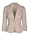 Angelwing Damen Blazer Kleine Anzüge Rolled 3/4 Ärmel Schlank Kurzjacke Business Büro Mäntel Jäckchen Boyfriend Blusen Oberteil Tops,Beige,S