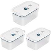 Zwilling Fresh & Save Vakumlu Saklama Kabı, M, Plastik, Yari Şeffaf-Akdeniz Mavisi 3l&uuml; paket