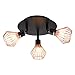 Produktbild Elitlife Landhaus Rustikal Deckenleuchte Retro Vintage Schwarz Gold Deckenlampe Deckenrondell mit Kupfer Gitter 2 3 Flammig (3 Flammig)