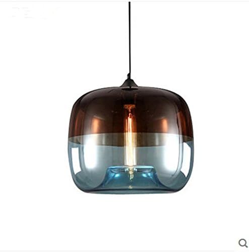 HHY-Creative galvanized restaurant lamp, single head bar, glass pendant lamp,blue
