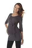 Purpless Maternity Lovely 2in1 Maternity And Nursing 3/4 Sleeved Wrap Top 7035 Variety Of Colours (UK 16, Graphite)