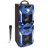 【Modo Karaoke】: Incluye 1 microfono con cable, alta sensibilidad, efecto echo y bass ajustable.