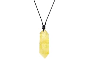 RJINGSHI Natural Citrine Double Pointed Crystal Handmade Woven Healing Crystal Polished Gemstone Reiki Energy Stone Men and Women Gift