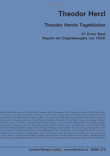 Theodor Herzls Tagebücher: 01 Erster Band [Reprint der Originalausgabe von 1922]