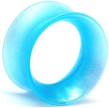 Kaos Original Silicone Skin Eyelet - Sea Blue Pearl - Ultra Thin Flesh Tunnel (16mm - 5/8")