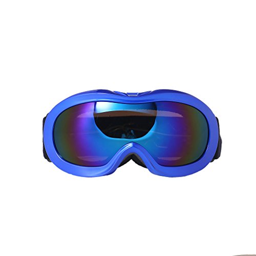 gomyhom Lunettes de Snowboard Lunettes de ski Lunettes de Snowboard de Ski avec 100% UV400 Protection anti-niebla sphérique Lunettes sans cadre, bleu