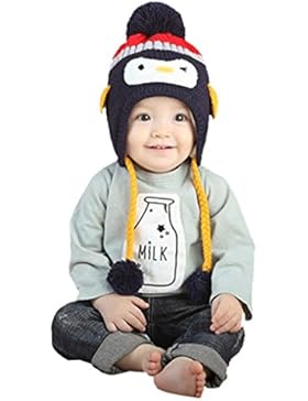 Babybekleidung Hüte & Mützen Longra Winter-Baby Kinder WCute Baby Kleinkind Mädchen Jungen Pinguin Pelzkugel gestrickt...