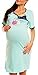 Happy Mama Women's Maternity Nursing Breastfeeding Nightdress Shirt Gown. 392p (Mint, 12)