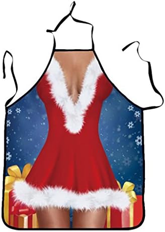 Wowforu Women's Christmas Party 3D Digital Print Pinafore Apron Custumes