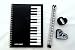 Produktbild Schwarz Lineal-und Gummi-Notebook Musik Themed Briefpapier-Set