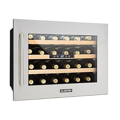 Klarstein Vinsider 24D - Cave à vins 24 bouteilles 1 zone avec lumière LED, 3 étagères (température réglable, éclairage intérieur, 5-22°)