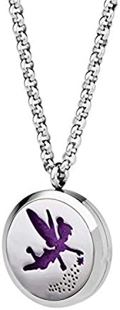 EVERLEAD Stainless Steel Round Essential Oils Magnetic Locket pendant / Carving Aromatherapy Diffuser Necklace