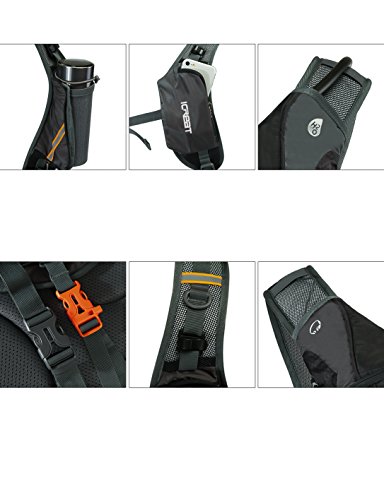 ICREAT Fahrrad Rucksack Fahrradrucksack Trinkrucksack Halter Trinksystem Sicherheitswesten, ohne Trinkrucksack nur Rucksack, 13 Liter Schwarz - 4