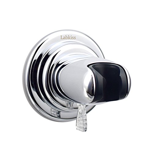 labkiss Neue Grade Winkel verstellbar Dusche Kopf, Super Power Vakuum Saugnapf Handbrause, Halterung mit Kleber 3 M Stick Disc, wiederverwendbar, wasserdicht, Heavy Duty, Wand montiert Duschkopf Halterung für Badezimmer Hotel, chrom-Finish