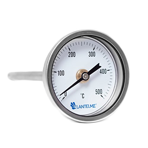 500 °C Grad Backofen Holzbackofen Ofen Grill Thermometer Analog und Bimetall . Durchmesser 67 mm und 15 cm lang - 2