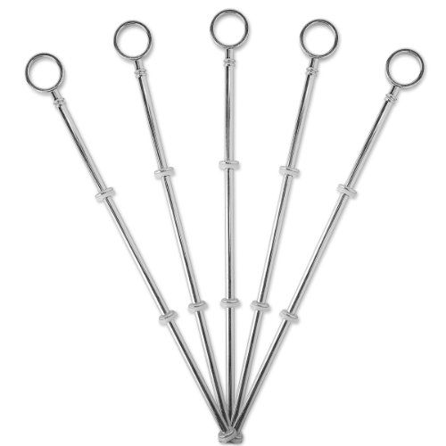 5 Set silberfarbe Metallstange Mittellochausstech 2 bis 3 Etage für Hochzeitstorte Etagere Tortenständer Tortenhalter Torten