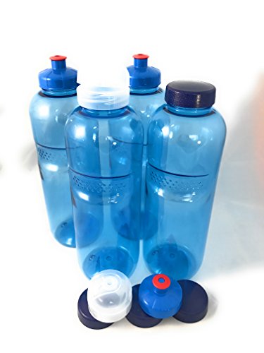 4 x Original Kavodrink Trinkflaschen aus TRITAN 100% ohne Weichmacher im Sparset: 4x1 Liter (rund) + 4 Standarddeckel + 2 Sportdeckel (FlipTop) + 2 Trinkdeckel (Push PULL) Wasserflasche-n Sportflasche-n Weichmacherfrei ohne Weichmacher ohne Schadstoffe BPA frei BPS frei Phtalath frei geruchsfrei und geschmacksneutral aus sterreich Trinkflaschen Sportflaschen Wasserflaschen fr Schule Sport Yoga Wandern Reisen Bro Uni Auto oder Unterwegs