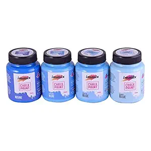 immix Blue Chalk Paint 250 ml Combo 4 Colours/Wood Paint/Decoupage Paint