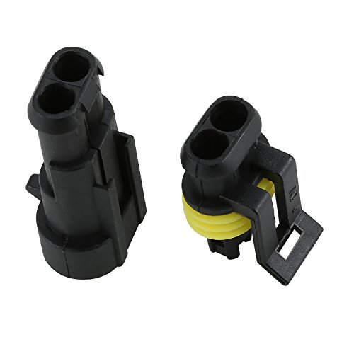 Fafada 2-polig AMP Superseal Stecker Steckverbindung Wasserdicht Auto KFZ Boot 10 Set - 5