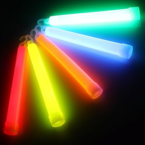 RAGE ACCESSORIES 10 x 6" inch Neon Glow Sticks 15cm With Lanyard Hook Assorted Colours