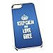 Produktbild Weiß Schutzhülle für iPhone 5/5S 1118 blau Keep Calm und Love Ghee