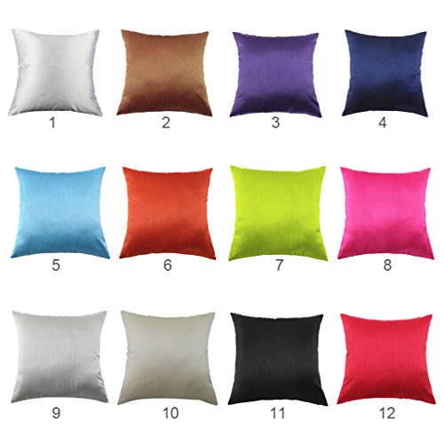 45x45cm Stoff Seide Kissenbezug Dekor Sofakissen Abdeckung Kissenbezug – Rot - 5