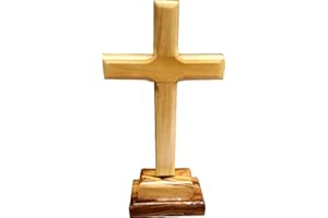 Holy Land Market Standing or Table Altar Olive Wood Cross (6 Inches (16 cm))
