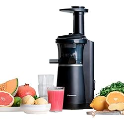Panasonic MJ-L501KXE Slow Juicer/Extracteur de jus, 150 W, 63 décibels, acier inoxydable, noir mat
