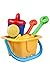 Price comparison product image Castle Beach Bucket Set with Spade, Scoop, Watering Can and Sand Moulds - Colours May Vary