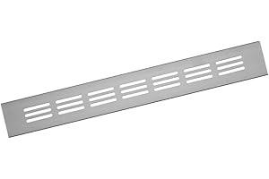 EUROPLAST 40x300mm Grille d'Aération Argentée - Grille de Ventilation en Aluminium - Grille de Meuble pour Porte, Armoire, Radiateur