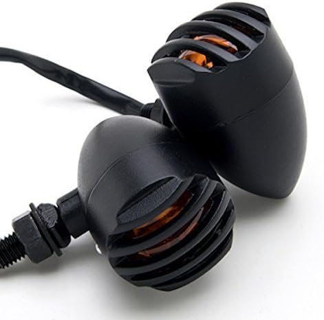 ShenLang Universal Chrome Turn Signals Bulb Lamps Round Bullet Front Rear for Kawasaki Custom Bike Cruiser (2 PCS)