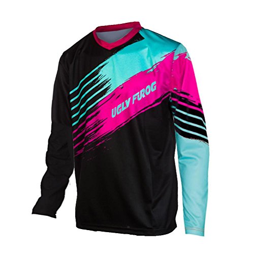Uglyfrog Element Herren Streifen Design MX Motocross/Downhill Jersey Trikot Shirt Enduro Offroad Motorrad Erwachsene Motorräder Zubehör Kurz/Lang Ärmel