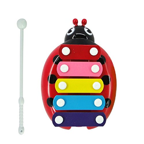 Vovotrade® Baby Child Kid 5-Note Xylophone Musical Toys Wisdom Development Beetle (Red)
