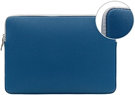 RAINYEAR 15 Inch Colour PU Leather Laptop Sleeve Case Waterproof Protective Soft Slim Fit Padded Bag Cover Specially Used for 15.4 Inch MacBook Pro (Blue)