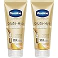 Vaseline Gluta-Hya Flawless Glow Lotion for Face & Body | Gives Brighter Skin | Glutathione & Pro-Retinol Infused Moisturizer, 200ml (Pack of 2)