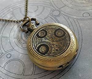 Doctor Who Pocket Watch Necklace - Seal of the Time Lords - Pocket Watch Chain Also Available