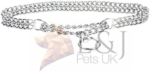 Metal Half Choke Strong Chrome 2 Row Slip Semi-Check Chain , Dog Collar (No2/60)