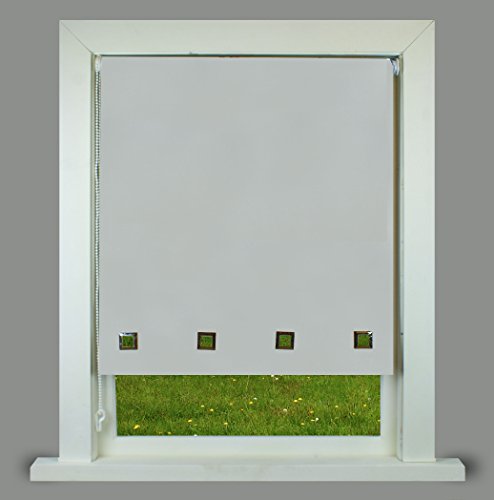 Barnes Textiles Square Eyelet Classic Roller Blind in SIlver/Grey - Up to 240cm Width (4ft (120cm))